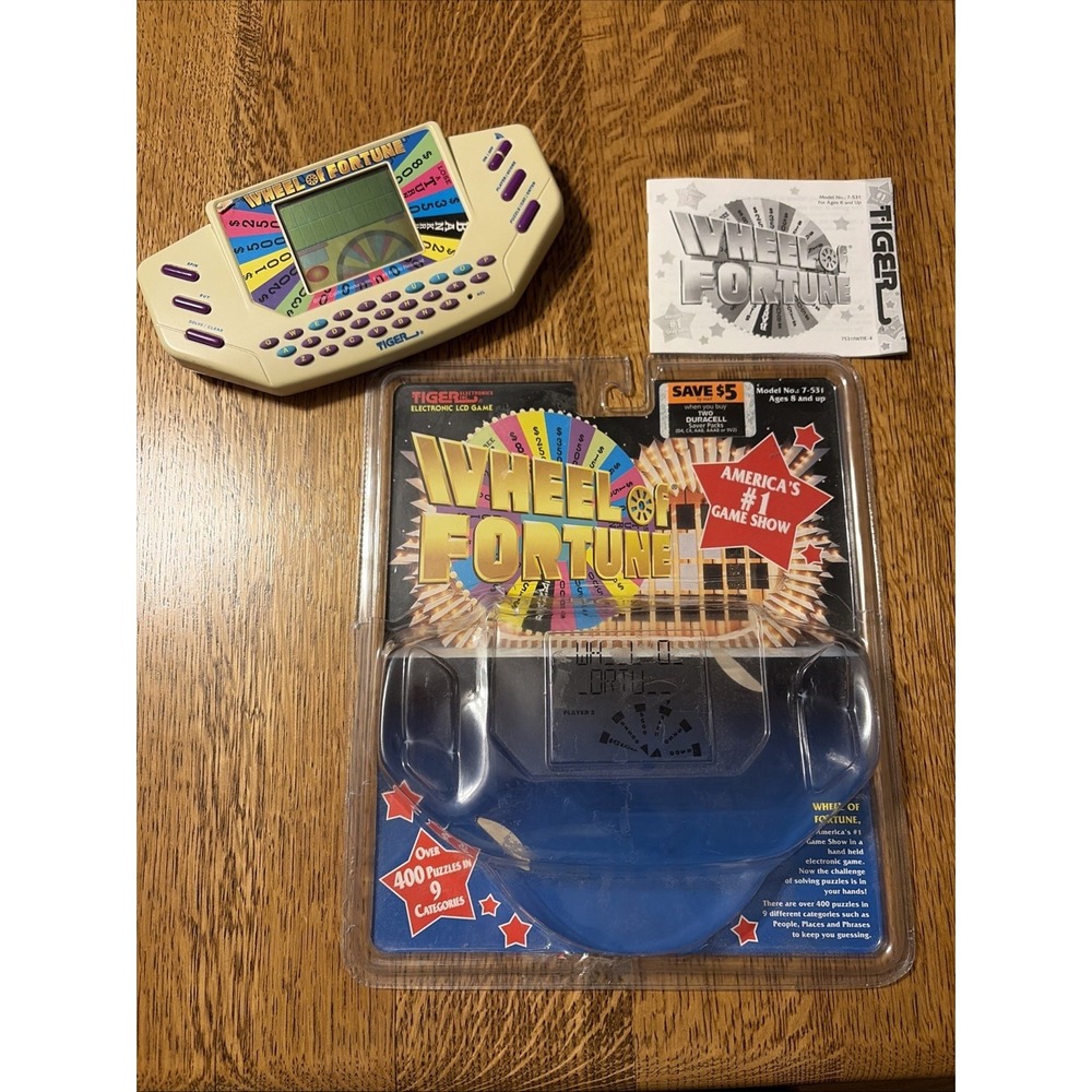 WHEEL OF FORTUNE Vtg 1995 Tiger Electronics Handheld Game w/Cartridge ~ Tested